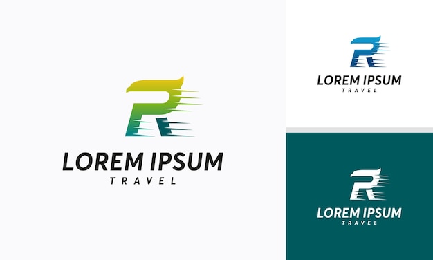 modern r initial eagle bird logo designs vector, r initial hawk symbol template