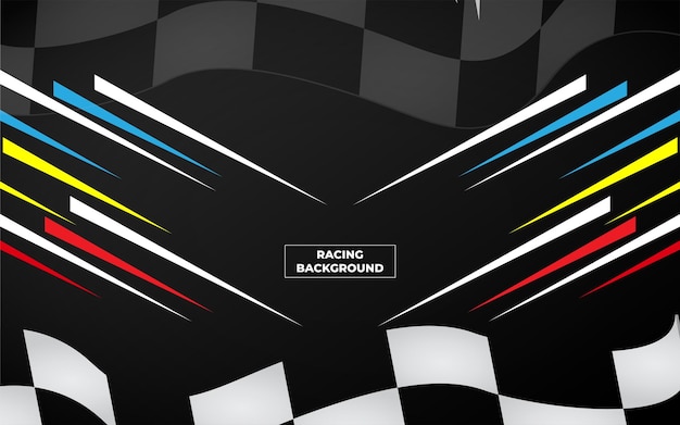 Modern racing design background vector Trendy racing background template with race flag