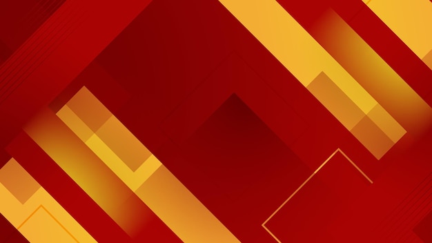 Modern Red Gold Abstract Geometric Polygonal Dynamic Lines Background for Banner Advertising