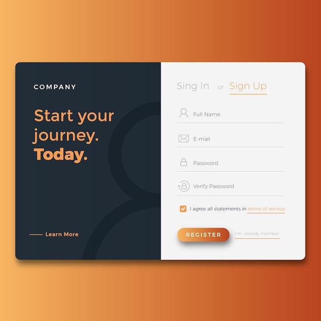 Modern Register Form