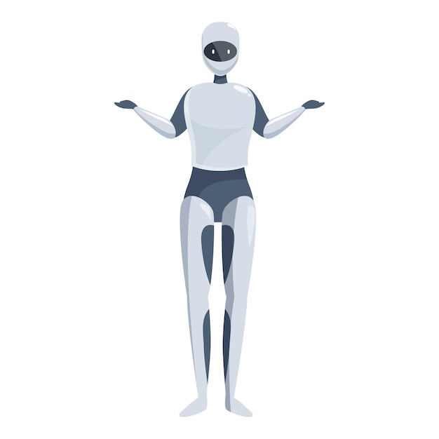 Modern robot showing puzzlement with open arms gesture