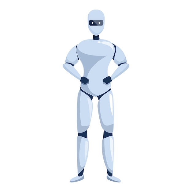 Modern robot standing with hands on hips