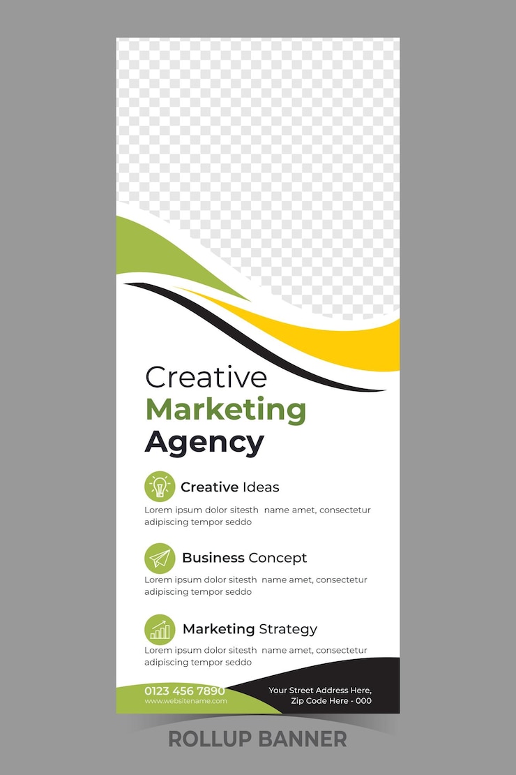 Vektör modern roll up banner design template