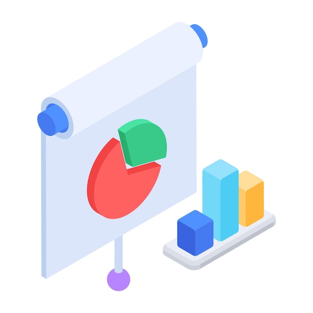 Modern Set of Cryptocurrency Analysis Isometric Icons