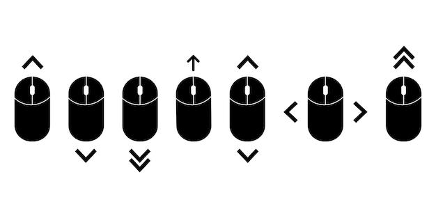 Modern set with scroll mouse icons. Scroll down and up icons vector set. Vector 10 EPS.