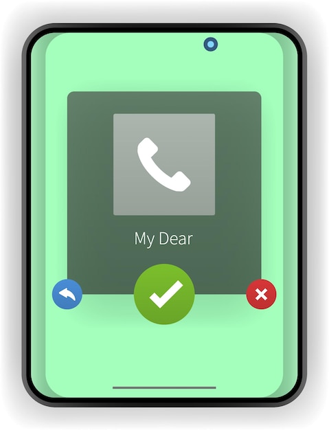 Modern Smartphone UI with Incoming Call Notification Featuring Contact Name and Colorful Interaction Buttons