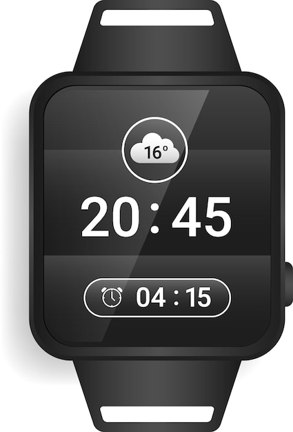 Modern Smartwatch UI Design with Weather and Time Display