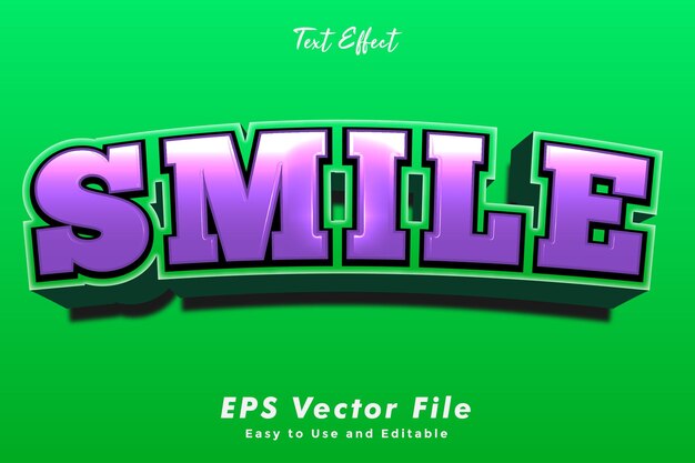 Modern Smile texteffekt. redigerbar och lätt att använda. typografieffekt