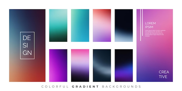 Modern Soft Color Fade Set for App Screens Vector EPS