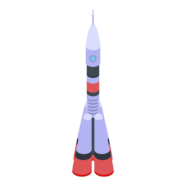 Modern space rocket icon Isometric of modern space rocket vector icon for web design isolated on white background