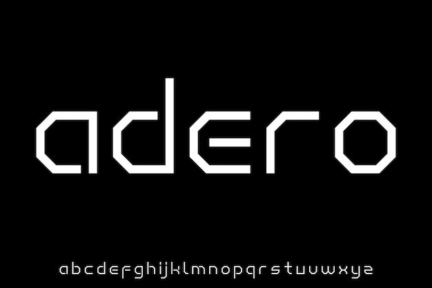 modern sporty futuristic modern geometric font
