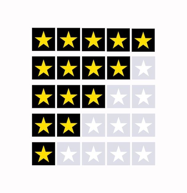 Modern star rating design on white background