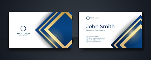 Modern stylish clean simple blue elegant business card design