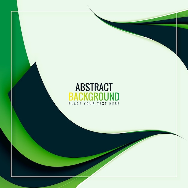 modern stylish green wave design background