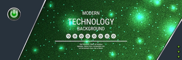 Vektör modern teknoloji stilinde vektör banner tasarım şablonu