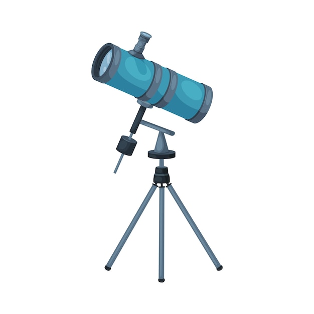Modern telescope optical device astronomy science magnifying equipment vector illustration