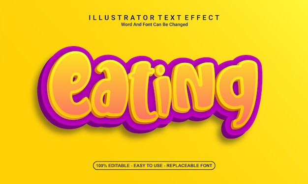 Modern text effect design eating