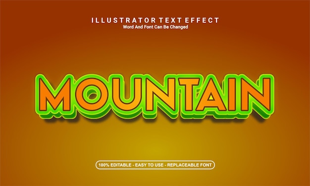 Modern text effect design, mountain