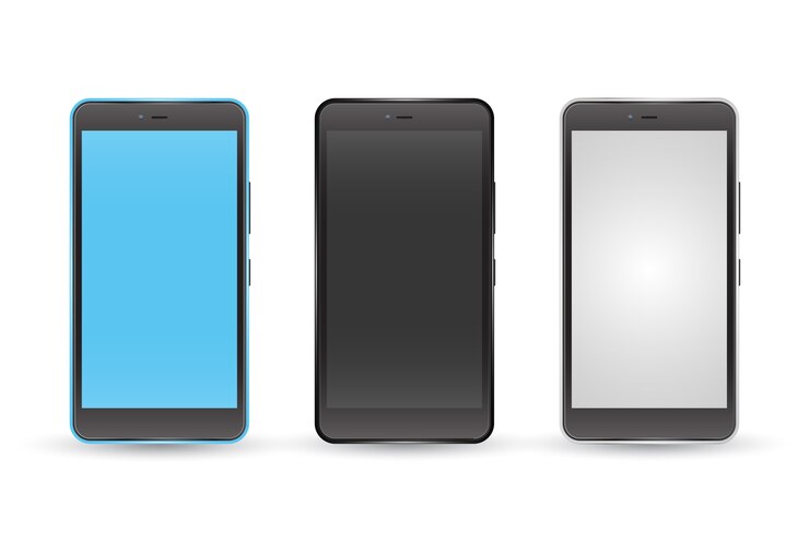 Vektör modern touchscreen cellphone tablet smartphone isolated set 