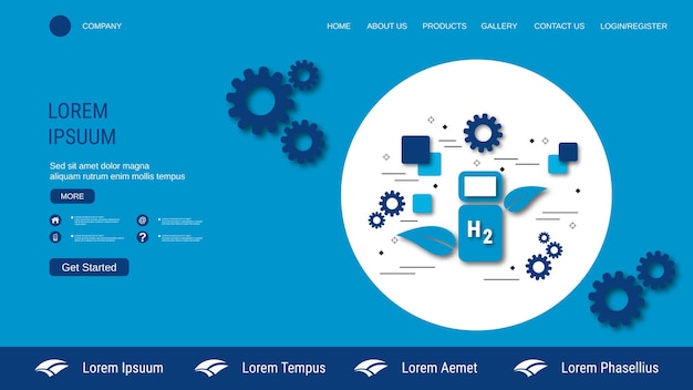 Modern trendy green technology landing page vector design template