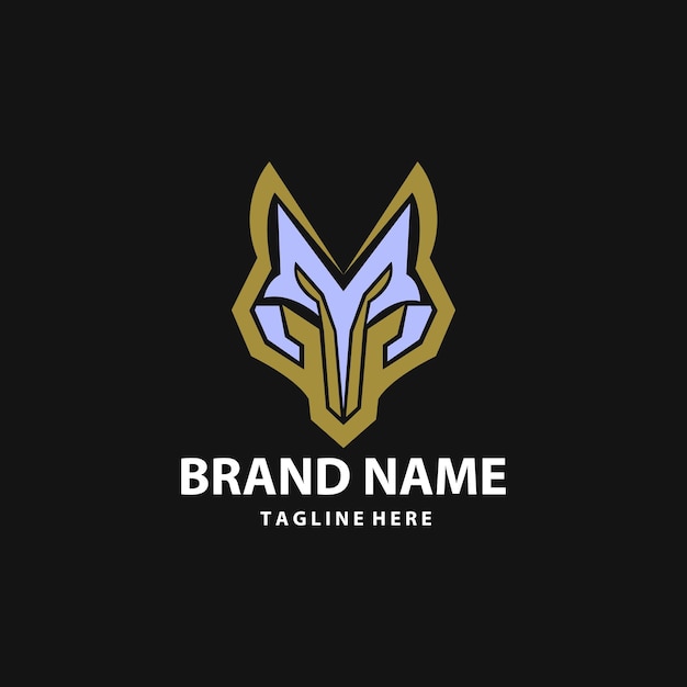 Modern trendy technology wolf logo design