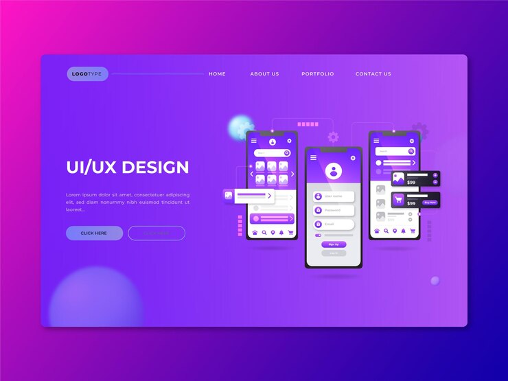 Vektör modern uiux açılış sayfası tasarımı, açılış sayfası tasarımı, açılış sayfası şablonu