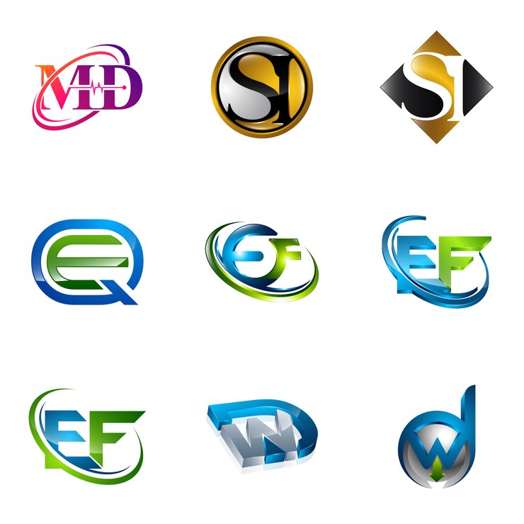 Modern ve zarif iş logosu seti