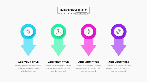 modern vector arrow infographic design with 4 steps or options
