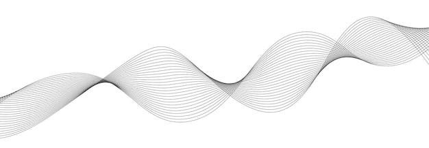 Modern Vector Background with Black Wavy Lines