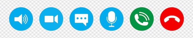 Modern Video Call Icon Set for Conferencing and Chat UI