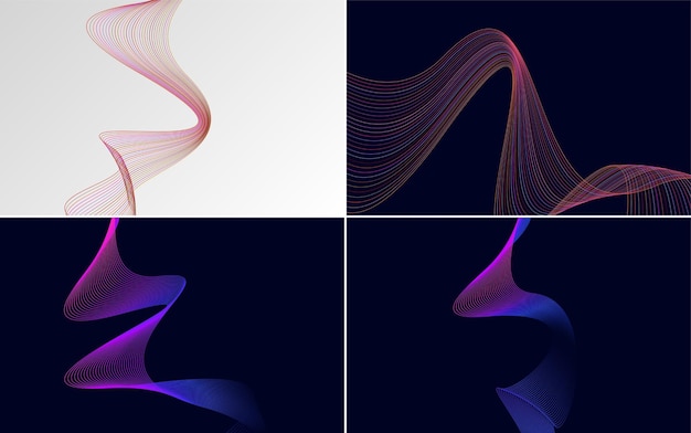 modern wave curve abstract presentation background pack