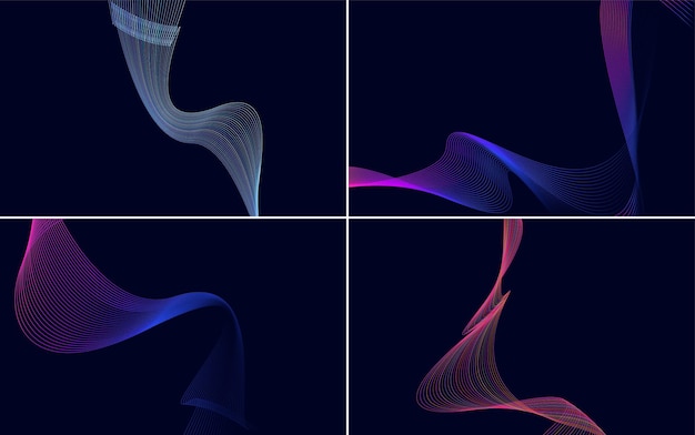 modern wave curve abstract presentation background pack