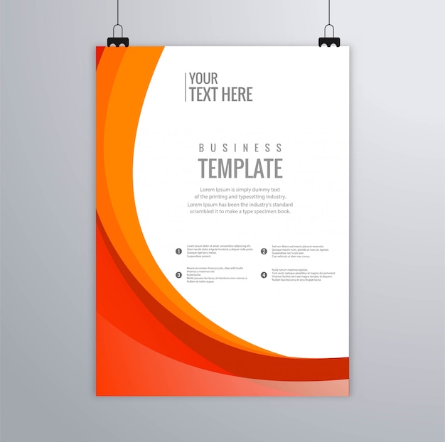 Modern wavy business brochure template design