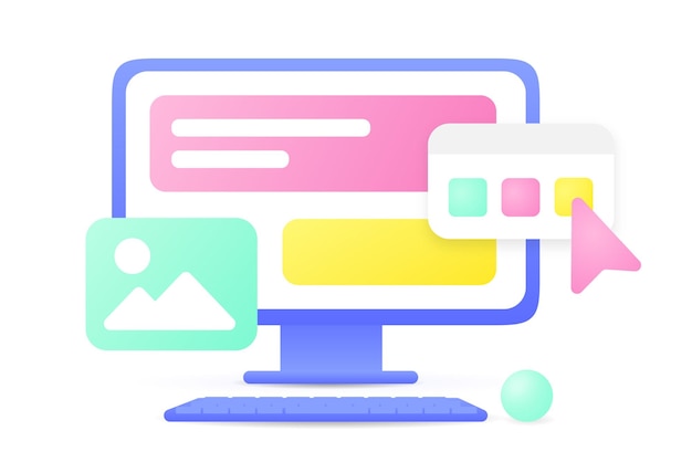 Modern Web Design Vector Graphic Creative and Colorful UI Elements