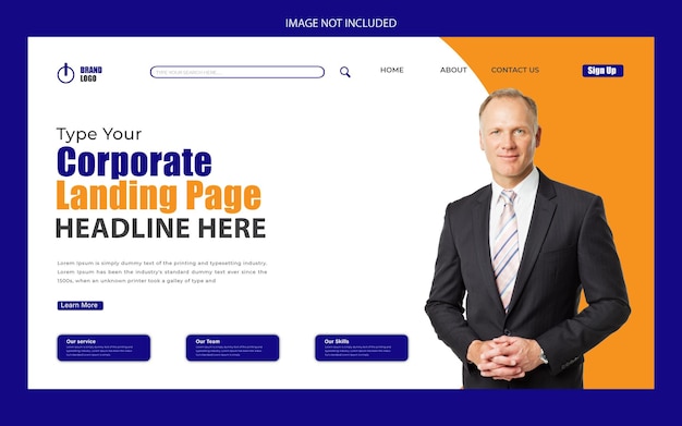 modern website landing page design template for mobile phone or computer