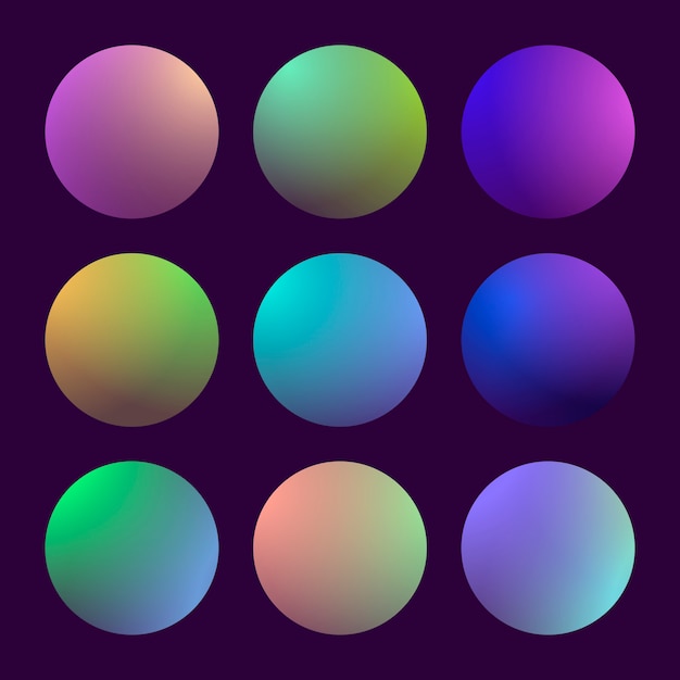 Moderne 3d gradient sæt