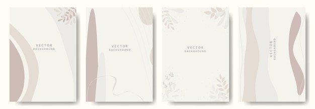 Moderne abstrakte vektorbaggrunde – minimalistisk trendy stil med forskellige former, opsætningsskabeloner
