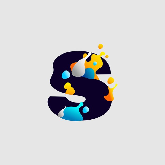 Moderne farverigt logo med fuldt bogstav, startbogstav for navn, alfabetlogo skabelon illustration