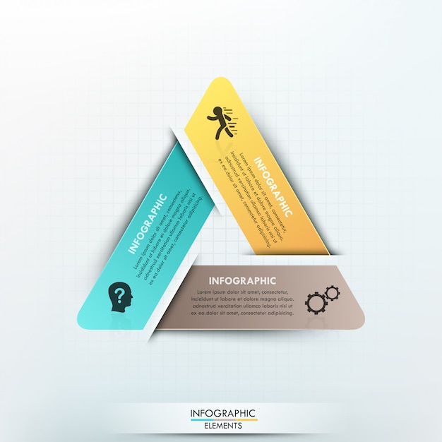Moderne infografik-cyklus papirskabelon