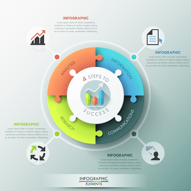 Moderne infografik-optionspuslespil