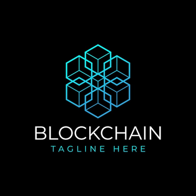 Moderne logo design med blockchain-teknologi