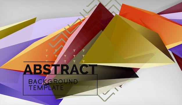 Moderne plakat skabelon med geometrisk 3D-rendering af en trekant baggrund