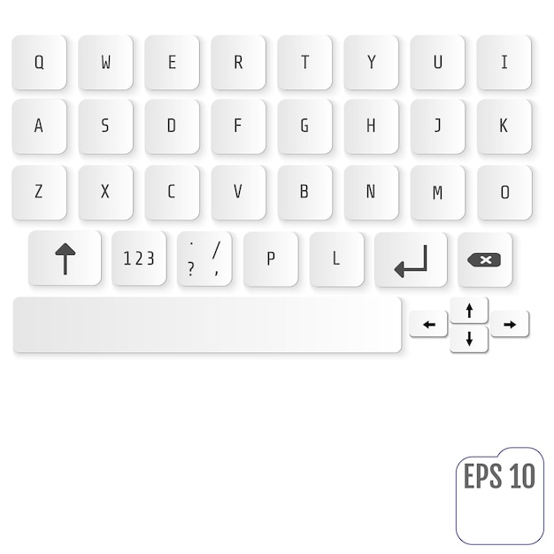 Moderne realistisk tastatur til smartphone eller tablet med alfabetknapper. Moderne vektortastatur
