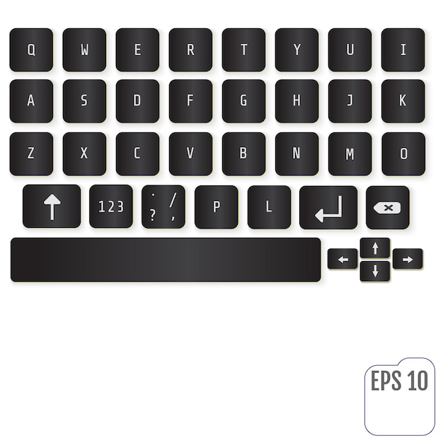 Moderne realistisk tastatur til smartphone eller tablet med alfabetknapper. Moderne vektortastatur
