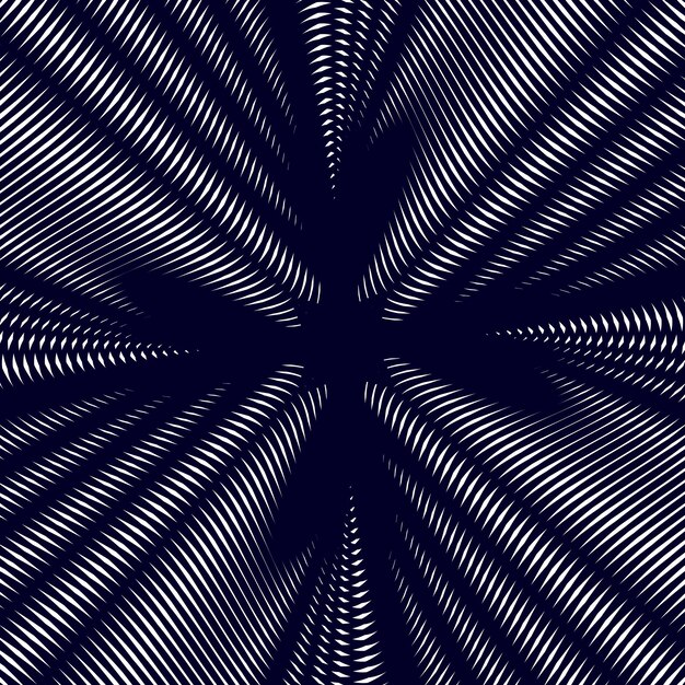 Moire deseni, op sanat vektör arka planı. Geometrik siyah çizgilerle hipnotik zemin. Soyut döşeme.