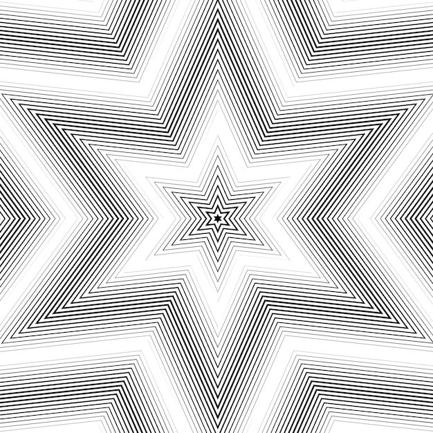 Moire pattern, monochrome background with trance effect. Optical illusion, creative black and white vector graphic backdrop.