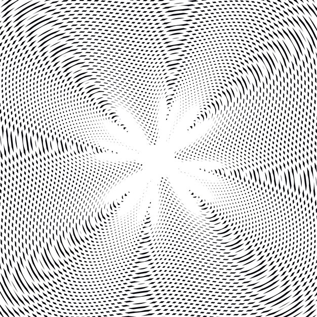 moire pattern, monochrome vector background with trance effect. optical illusion, creative black and white graphic backdrop.