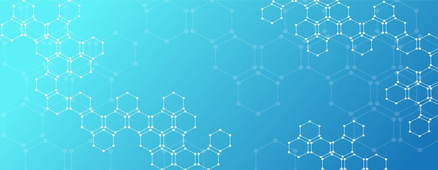 Molecular structure Biotechnology presentation template vector background
