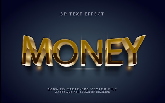 money 3d text effect fully editable illustrator to vector