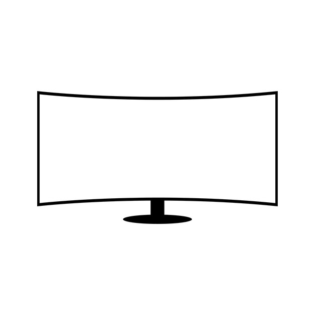 Monitor icon in trendy flat design